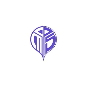Initial letter M S Modern and unique location design Stock Illustration