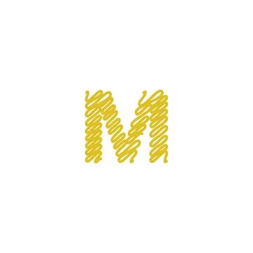 Initial letter M scribble gold logo Illustrazione stock