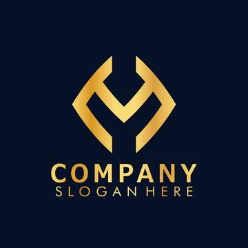 Initial Letter M Square logo design vector Illustration, business card templa 스톡 일러스트