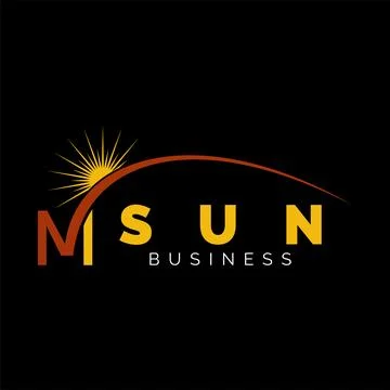 Initial Letter M Swoosh Sun Icon Logo Design Template Stock Illustration