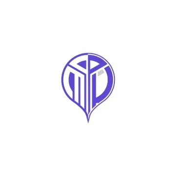 Initial letter M U Modern and unique location design Stock Illustration