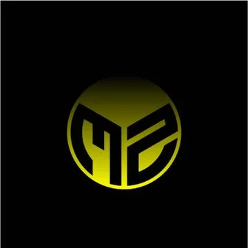 Initial letter M Z Modern circle with elegant colored background frame 스톡 일러스트