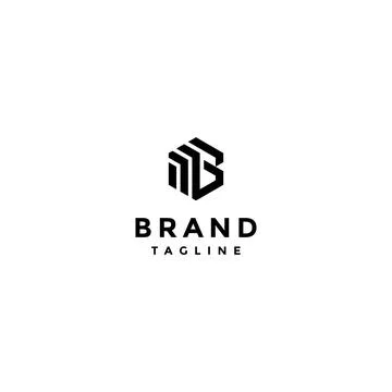 Initial Letter MB Logo Design Stock Illustration
