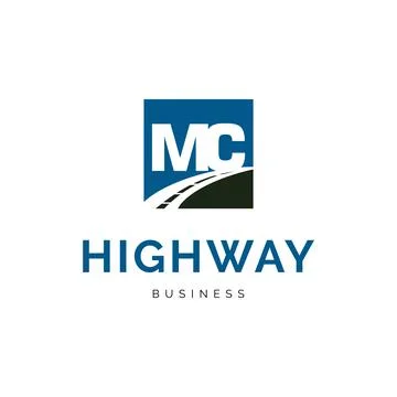 Initial letter MC highway icon logo design inspiration Stock Illustration