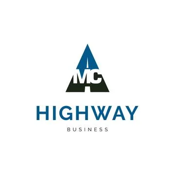 Initial letter MC highway icon logo design inspiration Stock Illustration