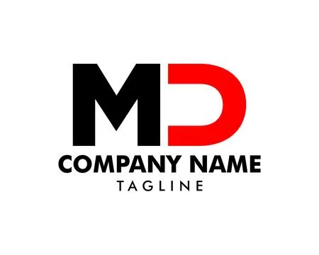 Initial Letter MD Logo Template Design Stock Illustration