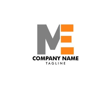 Initial Letter ME Logo Design Template Stock Illustration
