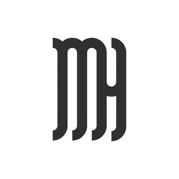 Initial letter MH logo or HM logo vector design template Stock Illustration