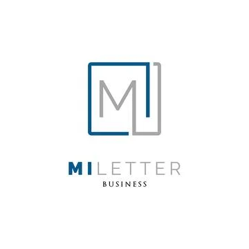 Initial Letter MI Icon Logo Design Template Stock Illustration