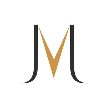 Initial letter mj logo or jm logo vector design template Illustrazione stock