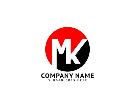 Initial Letter MK Logo Template Design Stock Illustration