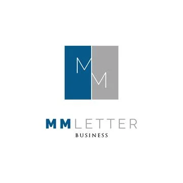 Initial Letter MM Icon Logo Design Template Stock Illustration