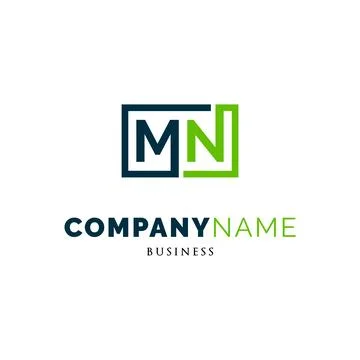 Initial Letter MN Icon Logo Design Template Stock Illustration
