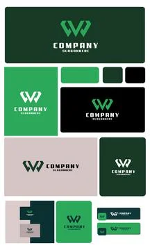 Initial letter modern WV logo design vector Stock-Illustration