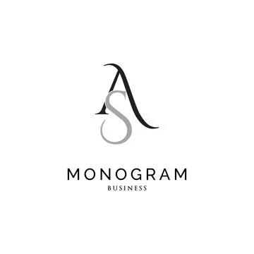 Initial Letter AS Monogram Icon Logo Design Template Stock Illustration