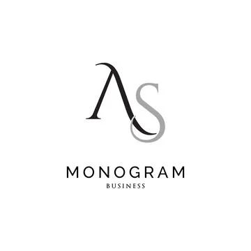 Initial Letter AS Monogram Icon Logo Design Template Stock Illustration