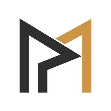 Initial letter MP logo or PM logo vector design template Stock Illustration