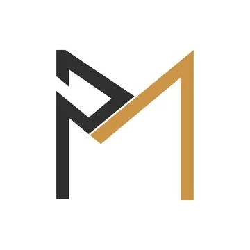 Initial letter MP logo or PM logo vector design template Stock Illustration