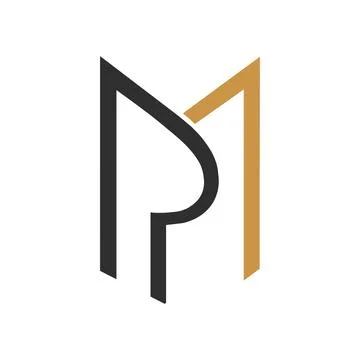 Initial letter MP logo or PM logo vector design template Stock Illustration