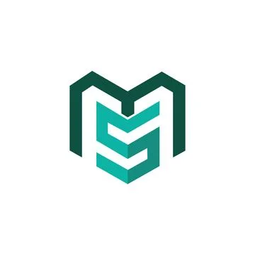 Initial letter MS logo or SM logo vector design template Illustrazione stock