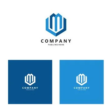 Initial letter MV hexagon concept logo design vector Stock Illustration