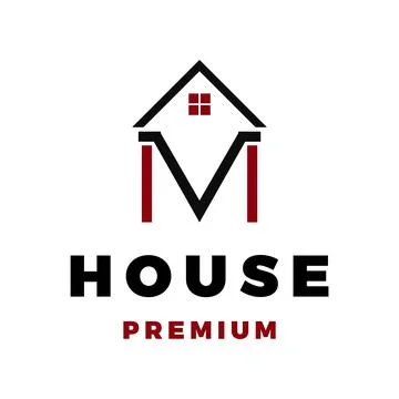 Initial Letter MV House Icon Vector Logo Template Illustration Design Stock Illustration