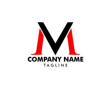 Initial Letter MV Logo Template Design Stock Illustration