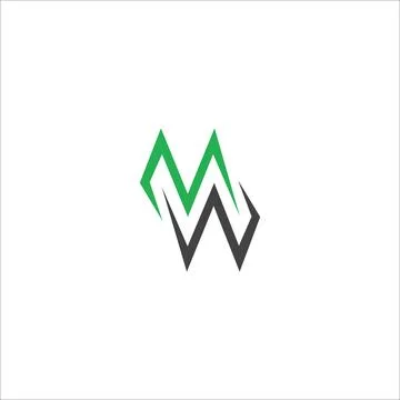 Initial letter MW logo or WM logo vector design template Stock Illustration