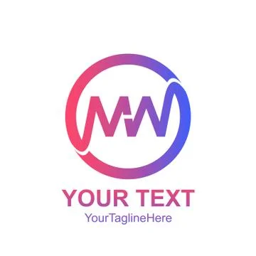 Initial letter MW logo template colorfull circle design for business and comp Stock Illustration
