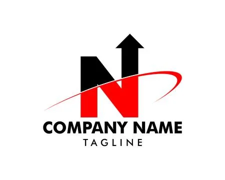 Initial Letter N Arrow Swoosh Logo Template Design Stock Illustration