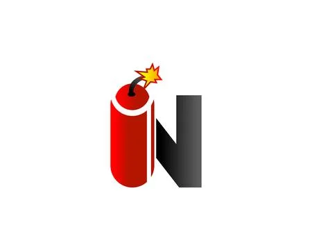 Initial Letter N bomb TNT Design Logo Stock Illustration