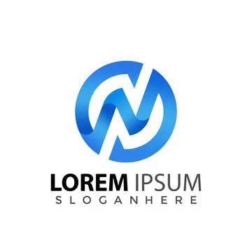 Initial Letter N Circle Monogram logo design element vector illustration Stock Illustration