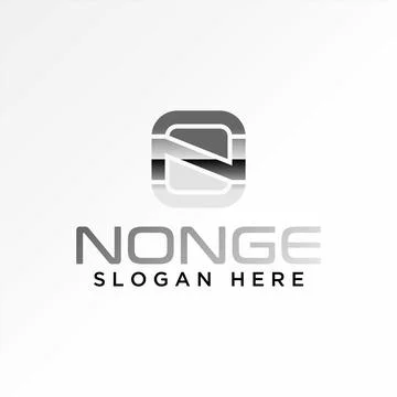 Initial letter N font cutting block line art typography monogram branding Stock Illustration