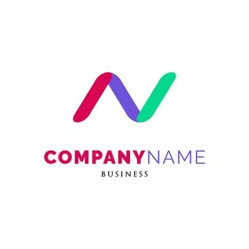 Initial Letter N Icon Logo Design Template Stock Illustration