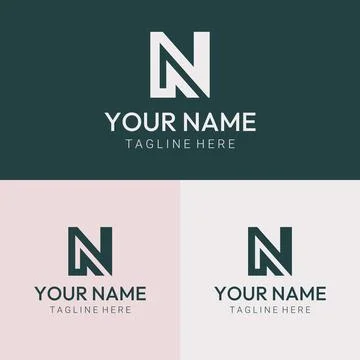 Initial Letter N Logo Simple Logo for Alphabet N Stock Illustration