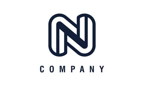 Initial Letter N in Modern Monoline Style Stock Illustration