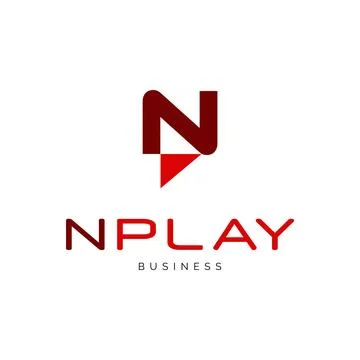 Initial Letter N Play Button Icon Logo Design Template Stock Illustration
