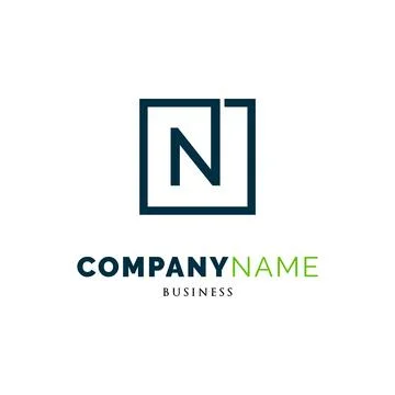 Initial Letter N Square Icon Logo Design Template Stock Illustration