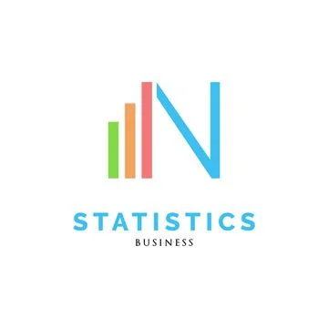 Initial Letter N Statistic Icon Logo Design Template Stock Illustration