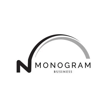 Initial Letter N Swoosh Icon Logo Design Template Stock Illustration