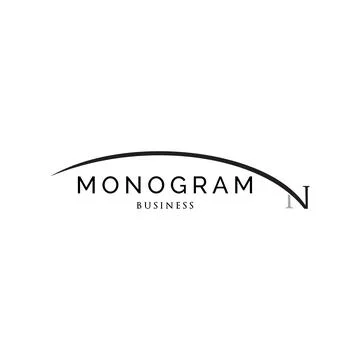 Initial Letter N Swoosh Monogram Icon Logo Design Template Stock Illustration