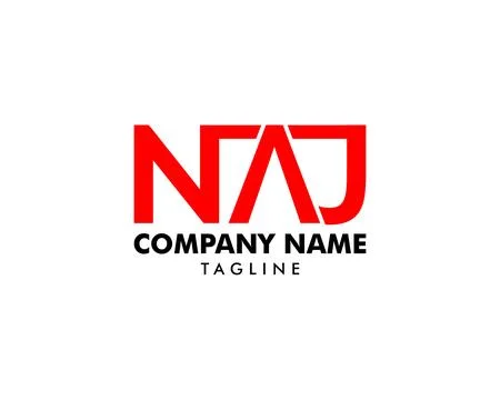 Initial Letter NAJ Logo Template Design Stock Illustration