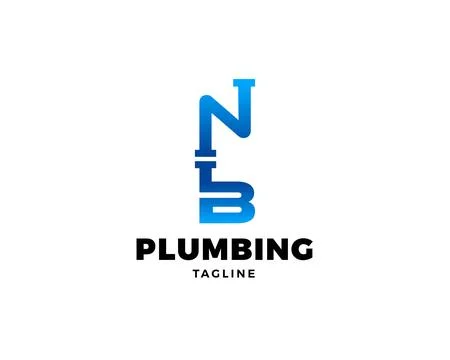 Initial letter NB plumbing pipe logo template vector icon illustration design Stock Illustration