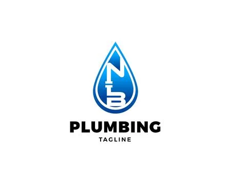 Initial letter NB plumbing pipe logo template vector icon illustration design Stock Illustration