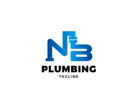 Initial letter NB plumbing pipe logo template vector icon illustration design Stock Illustration