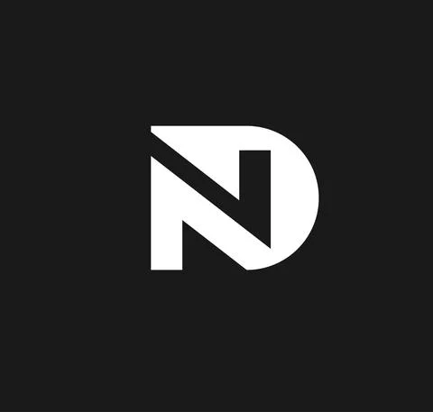 Initial Letter ND Logo Design Vector Stock Illustration