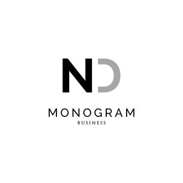 Initial letter ND monogram logo design inspiration Stock Illustration