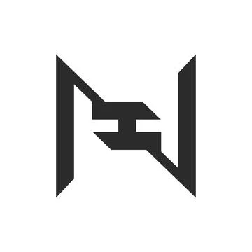 Initial letter NH logo or HN logo vector design template Illustrazione stock