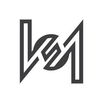 Initial letter NS logo or SN logo vector design template Stock Illustration
