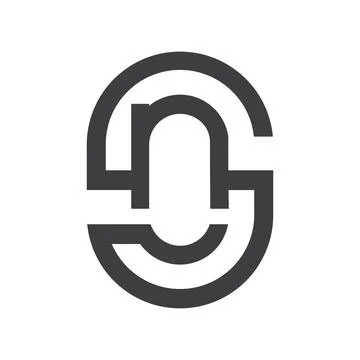 Initial letter NS logo or SN logo vector design template Stock Illustration